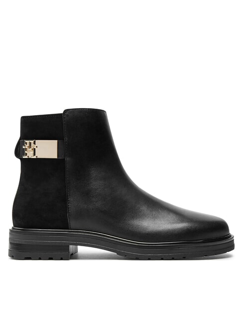 TH Low suede and leather ankle boots black - Women&rsquo;s shoes