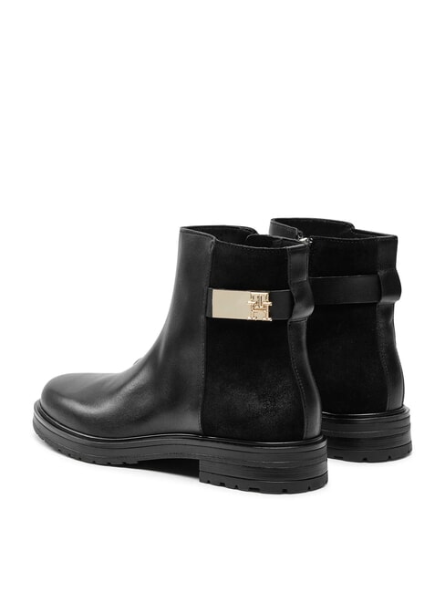 TH Low suede and leather ankle boots black - Women&rsquo;s shoes