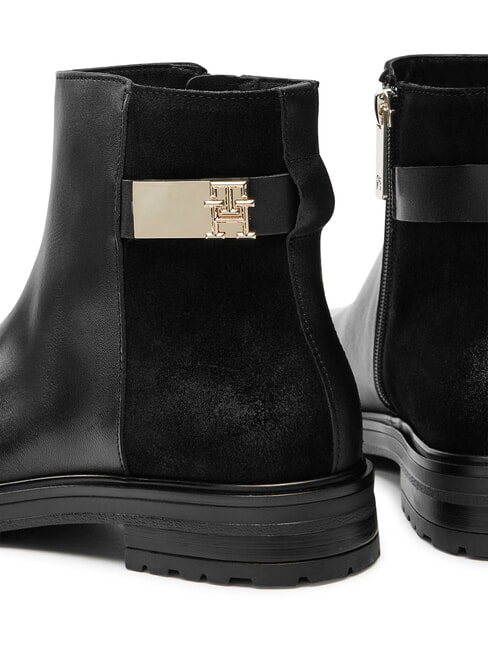 TH Low suede and leather ankle boots black - Women&rsquo;s shoes