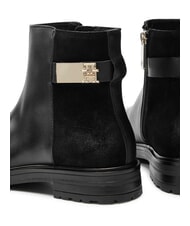 TOMMY HILFIGER TH Low suede and leather ankle boots black - Women&rsquo;s shoes - 4