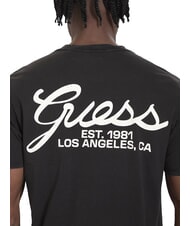 GUESS SCRIPT LOGO Short-sleeved printed T-shirt jet black multi - T-shirt - 4