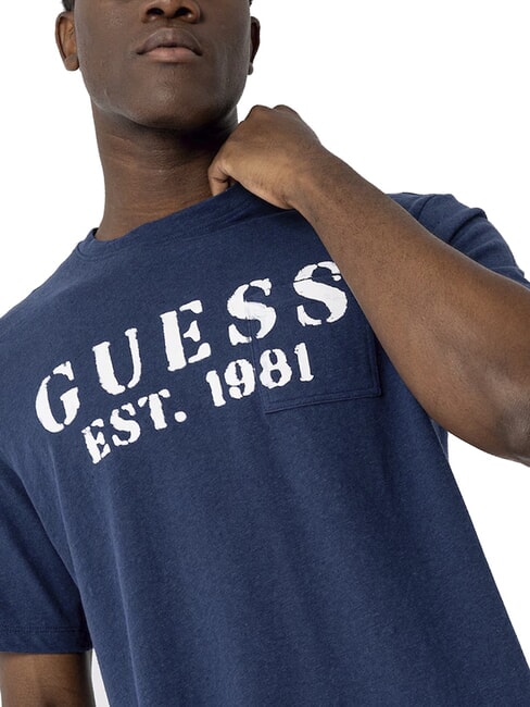 MARINA PRINT Short-sleeved T-shirt with pocket endless blue - T-shirt