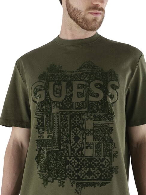 FLOCK Regular fit short sleeve t-shirt olive morning - T-shirt