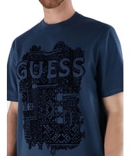 GUESS FLOCK Regular fit short sleeve t-shirt endless blue - T-shirt - 3