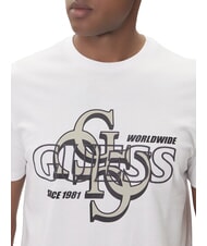GUESS DROP SHADOW Short-sleeved T-shirt with 4G print purwhite - T-shirt - 3