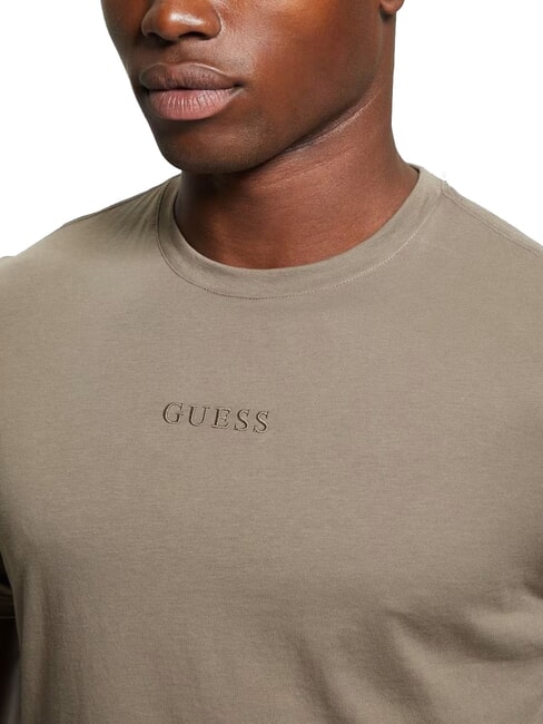 PIMA Cotton T-shirt with embroidered logo walnut shell - T-shirt