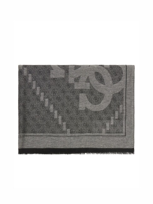 LOGO ALL OVER Jacquard fabric scarf BLACK - Scarves