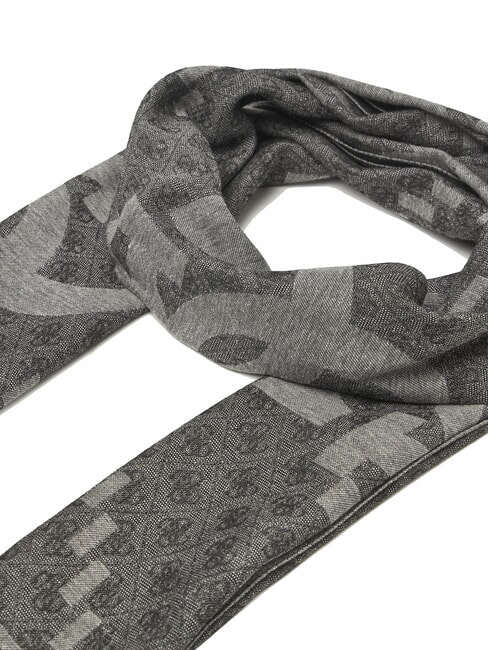 LOGO ALL OVER Jacquard fabric scarf BLACK - Scarves