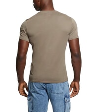 GUESS PIMA Cotton T-shirt with embroidered logo walnut shell - T-shirt - 2