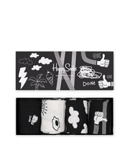 HAPPY SOCKS BLACK AND WHITE Gift Set 4 Pairs of Socks 9100 - Men's Socks - 6