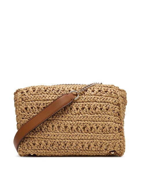 IRENE Woven shoulder bag, crossbody bag natural / cognac - Women&rsquo;s Bags