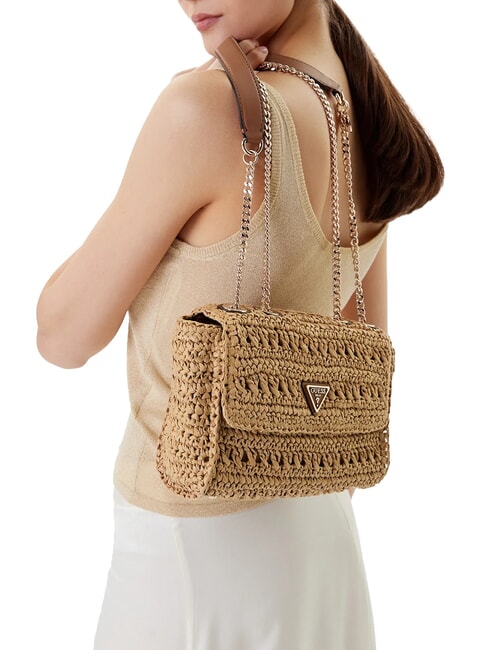 IRENE Woven shoulder bag, crossbody bag natural / cognac - Women&rsquo;s Bags