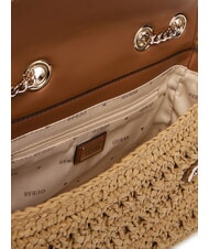 GUESS IRENE Woven shoulder bag, crossbody bag natural / cognac - Women&rsquo;s Bags - 6