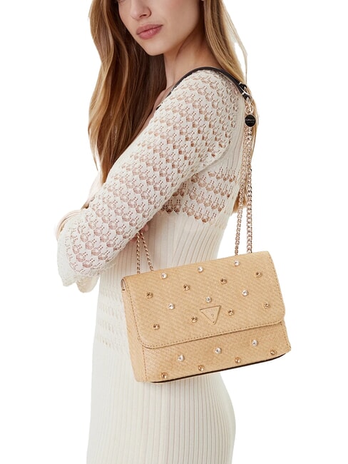GIULLY 2 Convertible raffia bag with flap lalie beauty natural - Women&rsquo;s Bags