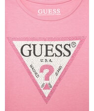 GUESS KIDS Short-sleeved T-shirt with rhinestones jelly pink - Child T-shirt - 3