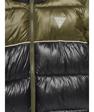 GUESS KIDS Two-tone children's down jacket with hood green/black combo - Baby Jackets - 3