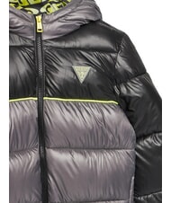 GUESS KIDS Two-tone children's down jacket with hood black/grey combo - Baby Jackets - 3