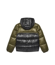 GUESS KIDS Two-tone children's down jacket with hood green/black combo - Baby Jackets - 2