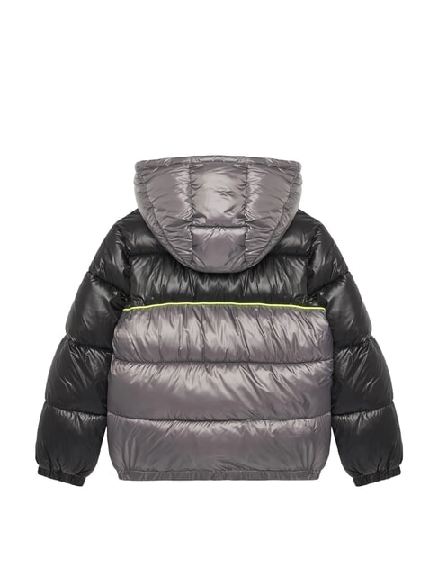 KIDS Two-tone children's down jacket with hood black/grey combo - Baby Jackets