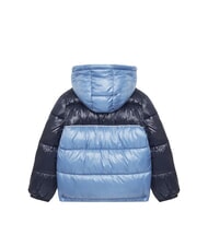 GUESS KIDS Two-tone children's down jacket with hood blue tonal color blo - Baby Jackets - 2