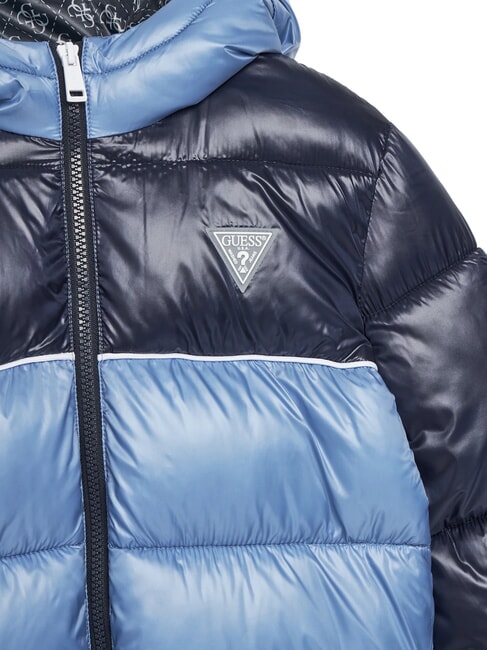 KIDS Two-tone children's down jacket with hood blue tonal color blo - Baby Jackets