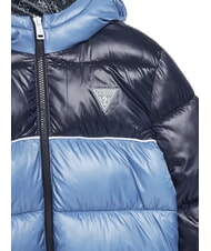 GUESS KIDS Two-tone children's down jacket with hood blue tonal color blo - Baby Jackets - 3