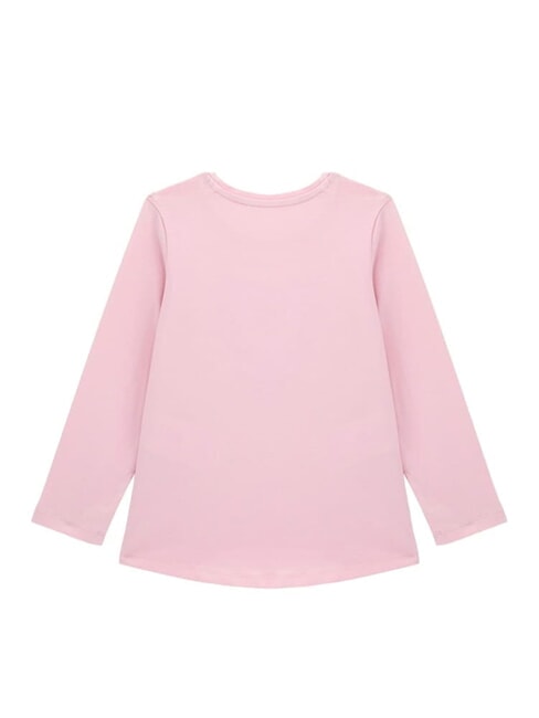 KIDS Long-sleeved T-shirt with embroidery and sequins cotton candy pink - Child T-shirt