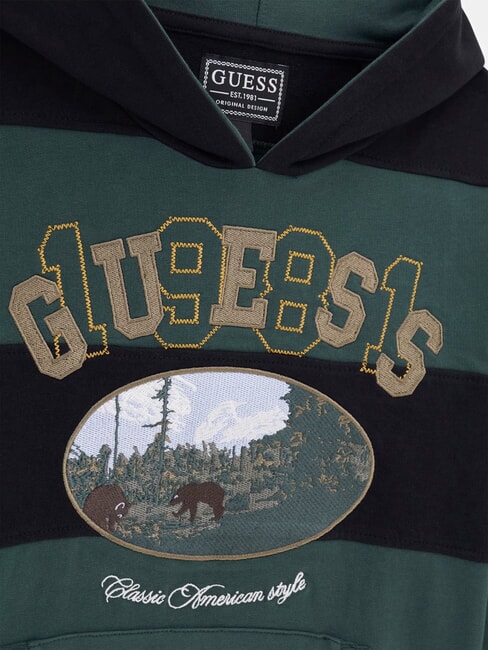 KIDS Children's striped hoodie green/black combo - Baby Sweatshirt