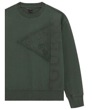 GUESS KIDS Children's sweatshirt with logo embroidery jungle greens - Baby Sweatshirt - 3