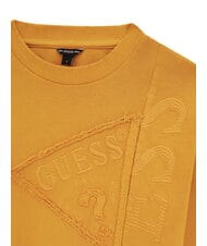 GUESS KIDS Children's sweatshirt with logo embroidery dune gold - Baby Sweatshirt - 3