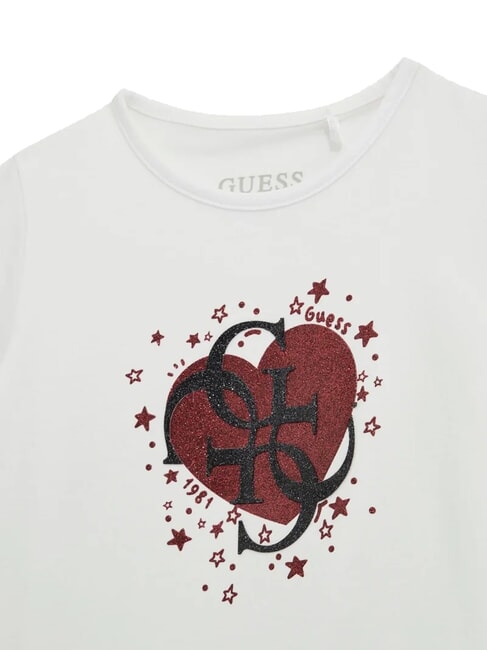 KIDS Girls' T-shirt with heart and logo print purwhite - Child T-shirt