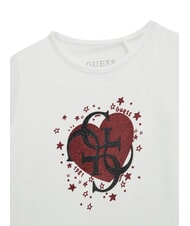 GUESS KIDS Girls' T-shirt with heart and logo print purwhite - Child T-shirt - 3