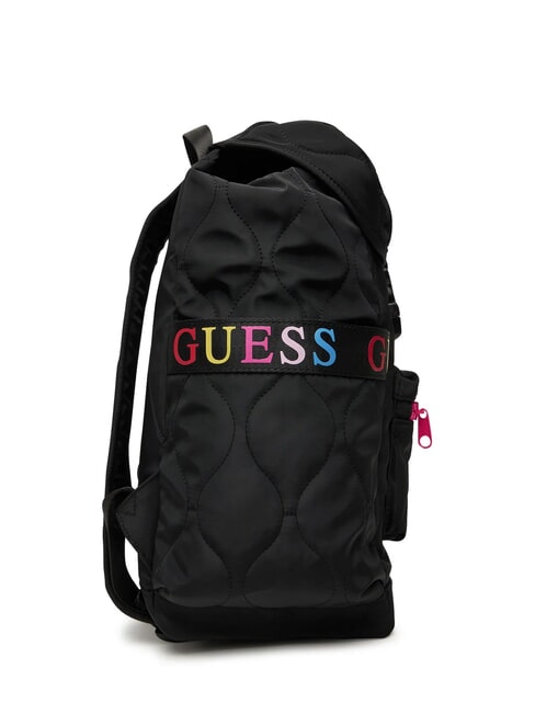 GIRLS PADDED Quilted backpack with colored logos jetbla - Women&rsquo;s Bags