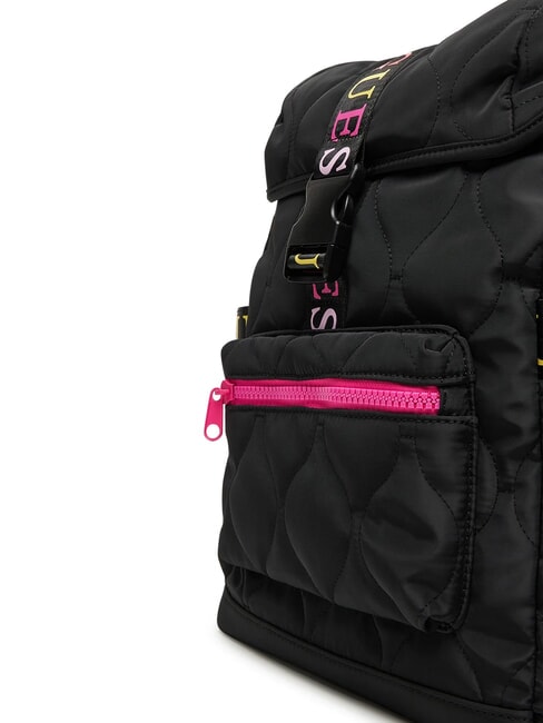 GIRLS PADDED Quilted backpack with colored logos jetbla - Women&rsquo;s Bags