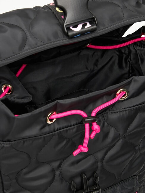 GIRLS PADDED Quilted backpack with colored logos jetbla - Women&rsquo;s Bags