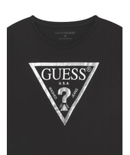 GUESS KIDS Triangle logo print T-shirt jet black w/ frost g - Child T-shirt - 3