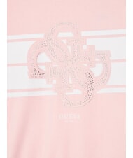GUESS KIDS Crewneck sweatshirt with logo and rhinestones cotton candy pink - Baby Sweatshirt - 3