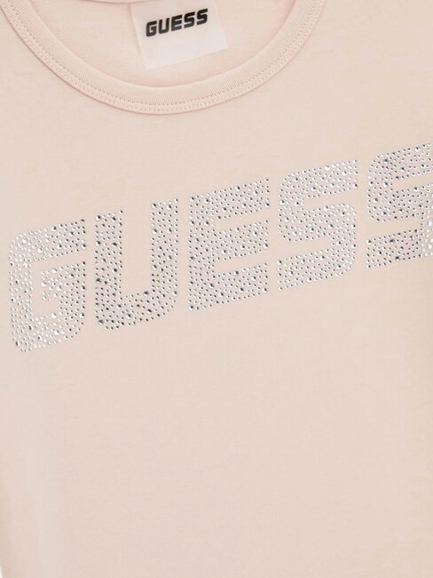 KIDS MINI ME Girls' short-sleeved T-shirt with rhinestones pale sand - Child T-shirt