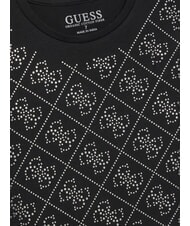 GUESS KIDS Short-sleeved T-shirt with rhinestone logo jetbla - Child T-shirt - 3