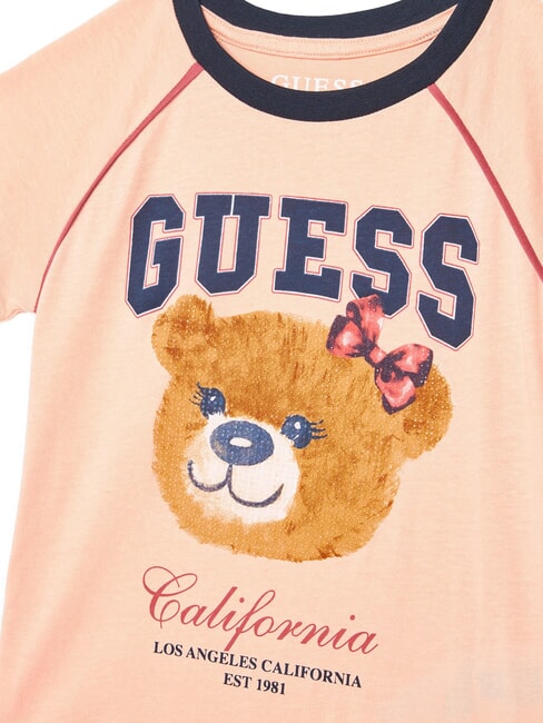KIDS Short-sleeved teddy bear print T-shirt peach sunrise - Child T-shirt
