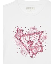 GUESS KIDS Short-sleeved T-shirt with embroidery and sequins purwhite - Child T-shirt - 3