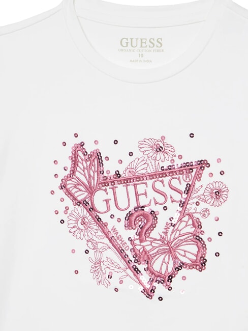 KIDS Short-sleeved T-shirt with embroidery and sequins purwhite - Child T-shirt