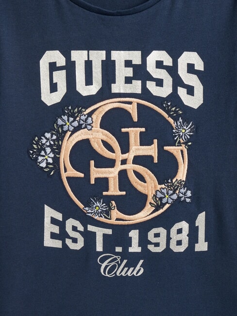 KIDS Short-sleeved T-shirt with print and embroidery secret blue - Child T-shirt