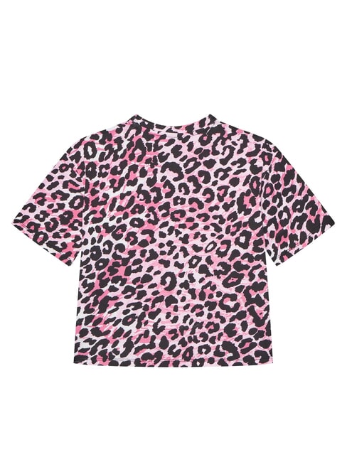 KIDS Girls' short-sleeved T-shirt leopard pink combo - Child T-shirt
