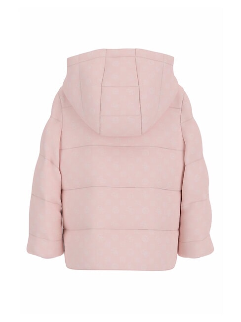 KIDS MINI ME Padded down jacket with hood allover peony pink - Baby Jackets