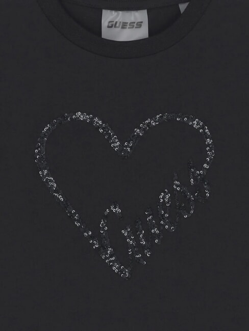 KIDS MINI ME Cotton T-shirt with sequins jetbla - Child T-shirt