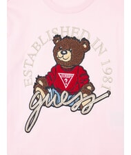 GUESS KIDS Long-sleeved T-shirt with teddy bear cotton candy pink - Child T-shirt - 3