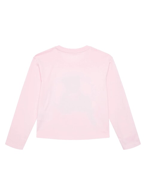 KIDS Long-sleeved T-shirt with teddy bear cotton candy pink - Child T-shirt