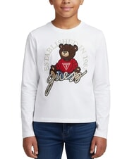 GUESS KIDS Long-sleeved T-shirt with teddy bear purwhite - Child T-shirt - 3