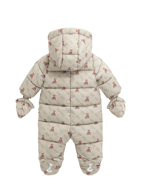 KIDS MINI ME Snowsuit with hood 4g rustic beige aop - Rompers and baby outfits